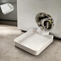 Lekbak wasmachine - 17,8 ×17,8cm - Lekbak voor Wasmachine en Vaatwasser - Opvangbak - universele wasmachine lekbak - Wasmachine opvangbak - afvoerbak - wateropvangbak voor kelder, woning, camper - wit — thumbnail 1