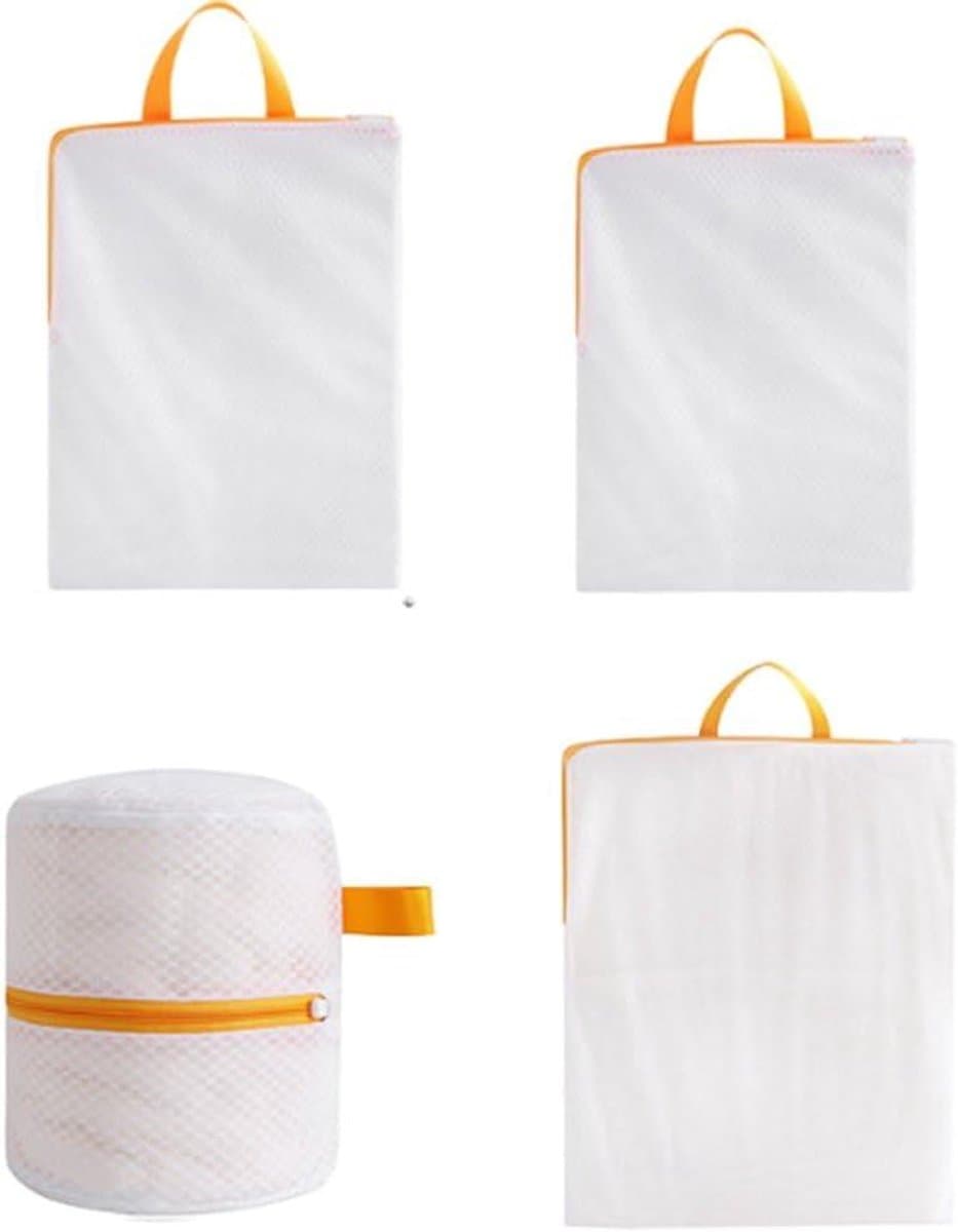 Wasnet Set - Waszakken Beschermend - Kleding Beschermen - Honingraatstructuur - 4 Maten - Wit — afbeelding 1