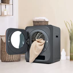 Re-purelife® Compacte Wasdroger met UV-Desinfectie - 6 Programma's - 3-4 kg Capaciteit - Geschikt voor Opbouw of Opstelling - Stille Werking & Helder LED-Display - Grijs — thumbnail 1