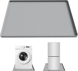 Koelkastmat - gemaakt van siliconen - met opstaande randen - antislip - vlekbestendig - kan ook gebruikt worden als wasmachinemat of koelkastmat - 50 x 50 cm - grijs — thumbnail 1