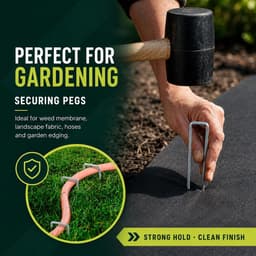 U-vormige metalen tuinpalen - Robuuste verankeringspalen - Gegalvaniseerde, roestvrije palen - Scherpe afgeschuinde uiteinden voor eenvoudige plaatsing in de grond - Stabiliseren tuinelementen-2.5mm*4cm*20cm — thumbnail 4