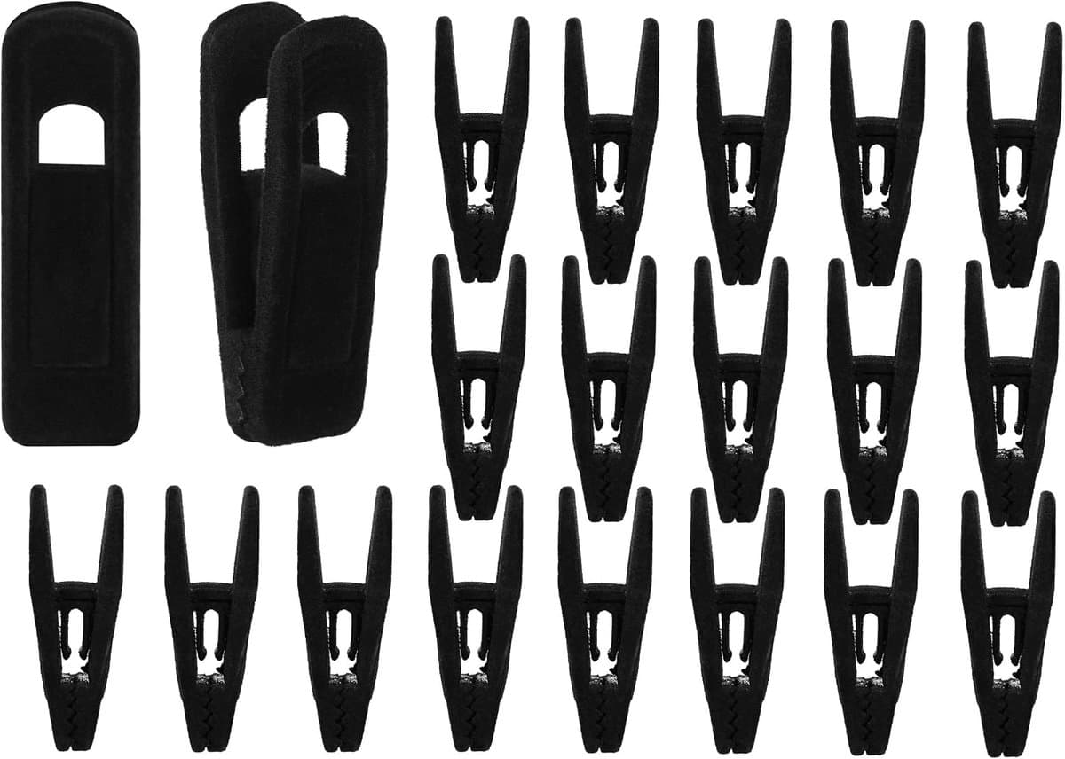 Kledinghangerclips - broekclips - stevige vingerclips - gemaakt van plantaardig fluweel - laat geen sporen achter - antislip - zwart - 20 stuks — afbeelding 1