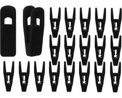 Kledinghangerclips - broekclips - stevige vingerclips - gemaakt van plantaardig fluweel - laat geen sporen achter - antislip - zwart - 20 stuks