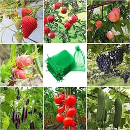 Gaasmanden voor Fruit - Netzakken Bescherming - Fruit Beschermen - Met Trekkoord - 100 stuks - Groen — thumbnail 4