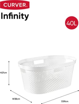 Curver Infinity Recycled Wasmand met deksel 60L + Wasmand 40L - Wit — thumbnail 2