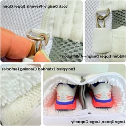 Waszak voor sportschoenen en sneakers, duurzaam mesh met rits voor veilig wassen, herbruikbaar en hoogwaardig — thumbnail 5