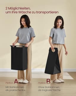 Wasmand – 4 vakken – 2 planken – Vintage bruin/Zwart — thumbnail 3