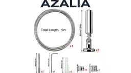 Azalia5m Muurbevestiging Gordijnwalsdraadset, Hangende Draadgordijngordijnwalsdraad, voor Licht/Lampfoto's, Kunstprojecten Waslijn (Zilver) — thumbnail 3