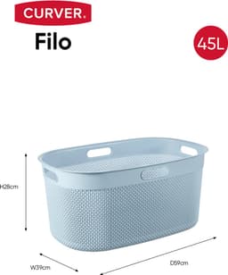 Curver Filo Wasmand - 45L - Set van 2 stuks - Blauw — thumbnail 2