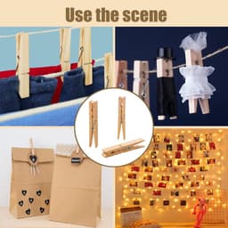 Dailygoods - 30 Stuks Houten Wasknijpers, Mini Houten Klemmen, Decoratieve Wasknijpers, Kleine Houten Wasknijpers Als Decoratie Voor Foto's, Collages, Ansichtkaarten, Foto's & Cadeaus — thumbnail 4