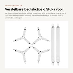 Dailygoods - Verstelbare Bedlakclips 6 Stuks voor Stabiliteit van Beddengoed — thumbnail 1