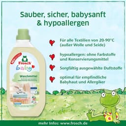 Frosch Baby Wasmiddel – 1,5 Liter – Zacht Wasmiddel voor Babykleding – Voor Gevoelige Huid en Textielverzorging — thumbnail 3