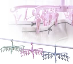 Dailygoods- Sokdroger Opvouwbaar - 24 Peg Sok Hanger - 360 Graden Draaibaar - Hoogwaardig PP-Plastic - Ruimtebesparend - Geschikt voor Lingerie en Ondergoed - Waslijn — thumbnail 2