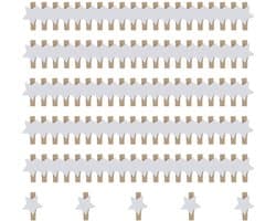 Dailygoods- Sterren Wasknijpers 105 Stuks - Houten Klemmen - Decoratieve Clips - Handwerk Klemmen - Kerstmis Decoratie - Veilig Materiaal
