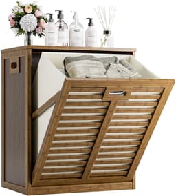 Dailygoods- Wasmandkast 63 Liter - Verwijderbare Waszak - Metalen Handgreep - Kantelbaar - Multifunctioneel - Geschikt voor Keuken/Badkamer - Opbergkast — thumbnail 1