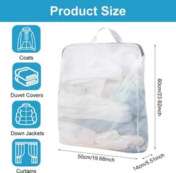 SnelShoppen - Set van 4 Grote Wasnetten voor Wasmachine, 50 x 60 cm, Waszak met Handvatten | Herbruikbare Waszakken voor Ondergoed, Panties, Bh's, Tru — thumbnail 5