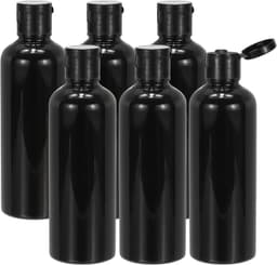 Reisflessen met klepdop, 6 stuks 100 ml lekvrije hervulbare lege dispensercontainer knijpfles voor shampoo, toiletartikelen, lotion, crème, zwart — thumbnail 1