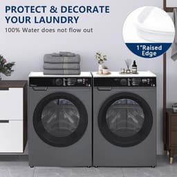 SnelShoppen - 60x60cm Silicone Wasmachine Deksel, Wasmachine en Droger, Wit | Waterdichte Rubber Beschermmat voor Wasruimte en Keuken, Isolatie Mat — thumbnail 4