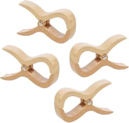 SnelShoppen - Houten Kledingknijpers 4 Stuks - Grote Houten Knijpers voor Handdoeken, Strandstoelen, Jacht, Kinderwagen, Wasaccessoires, Multifunction — thumbnail 1