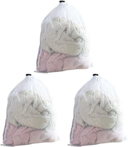 Wasnetten met trekkoord - 3 stuks fijne mazen waszakken voor kleding, ondergoed en reizen in huis of appartement — thumbnail 1