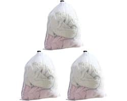 Wasnetten met trekkoord - 3 stuks fijne mazen waszakken voor kleding, ondergoed en reizen in huis of appartement