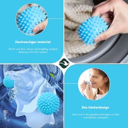 SnelShoppen - Droogballen 6 Stuks Tumble Dryer Balls voor Wasdroger, Wasballen voor Wasmachine, Duurzaam PVC, Blauw-Wit, Herbruikbaar, Voor Schone Kle — thumbnail 5