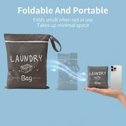 SnelShoppen - Travel Set (Grijs-Zwart, Medium) - Waterdichte Waszak voor Vuile Kleding, Vouwbare Nat Zak voor Sport, Zwemmen, Kamperen en Vakantie, Ge — thumbnail 3