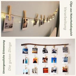 Wasknijpers Mini - Houten Klemmen - 50 Stuks - Kleine Wasknijpers - Decoratieve Clips - Voor Fotohouders/Knutselen - Duurzaam Hout — thumbnail 4