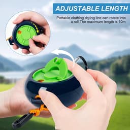 Clothesline Extendible, 10m Portable Camping Clothesline, Outdoor Travel Clothesline Travel Clothesline with 10 Fixed - ShopVlot — thumbnail 4
