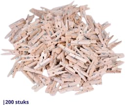 Knaak Mini Wasknijpers - 200 stuks - Houten Knijpertjes - 2,5 cm - Fotoknijpers - Hobby Knutselen — thumbnail 1