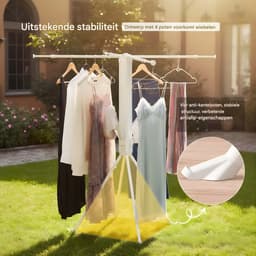 Foldable Clothes Drying Rack - Kunststof en metaal - Grijs - voor Thuis en Professioneel Gebruik — thumbnail 3