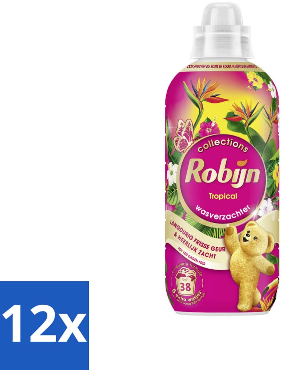 12 x Robijn – Wasverzachter – Tropical – 765 ml - Wasverzachter - Wasgeur - Tropisch Parfum - Vezelbescherming - Slijtagevermindering — afbeelding 1