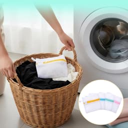 Luxe Waszakken voor Delicate Stoffen, 5 Stuks Herbruikbare Mesh Waszakken met Rits, Ideaal voor Reis en Wassen van Kleding — thumbnail 2