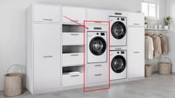 Interlink Lifestyle Studio Flow wasmachinekast met uittrekbaar werkblad - Wit - 67 x 68 x 164 cm — thumbnail 5