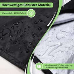 Afdekking voor Leifheit droogmolen, beschermhoes, afdekhoes droogmolen met ritssluiting, 420D Oxford, waterdicht, winddicht, hoes voor droogmolen (165 x 16 x 16 cm) — thumbnail 4