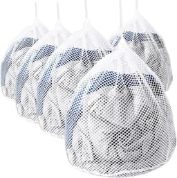 Waszakken, 5 stuks, waszak, wasmachine met koordstopper, herbruikbare grote nettas voor wasgoed, bescherming, waszak voor babykleding, ondergoed, sokken, kasjmier — thumbnail 1