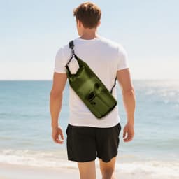 Dry Bag 10L Waterdichte Tas, Waterdichte Opbergtas, Waterdichte Dry Bag met Rolsluiting en Schouderriem voor Strand, Zwemmen, Boot, Kajak, Vissen, Raften, Kamperen, B3-Groen — thumbnail 3