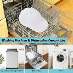 2 stuks hoedenwasser voor baseballpet, waskooi voor wasmachine | baldopreiniger framehouder met hoed waszak om kinderen volwassen hoeden te beschermen, hoedvorm te houden (2 wit) — thumbnail 4