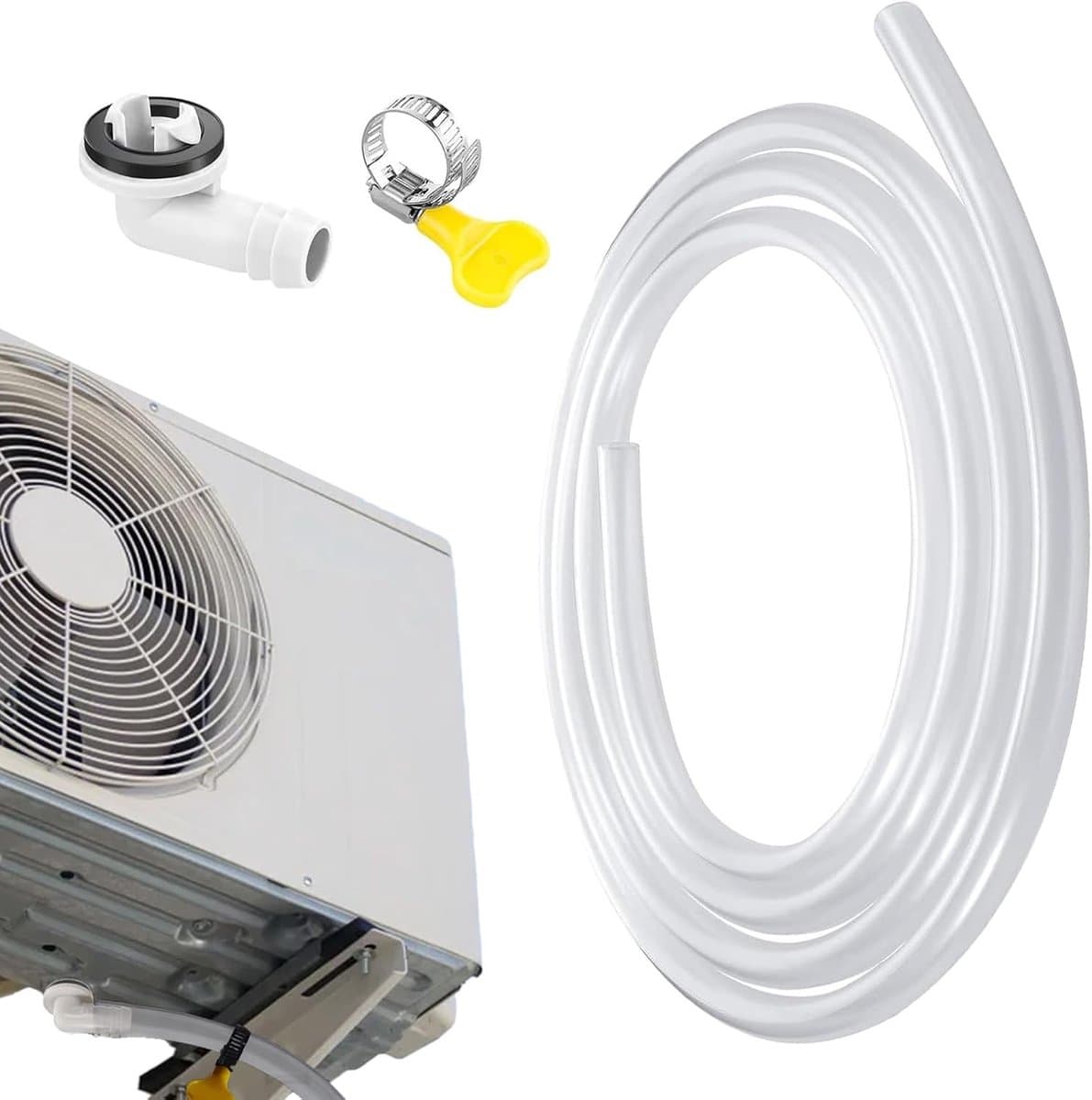 Afvoerslang Airco - Condenswaterslang Set - Apparaat Ondersteuning - Lekvrij Ontwerp - 180 cm - Transparant — afbeelding 1