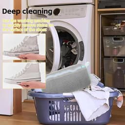 Set van 2 Waszakken voor Schoenen, Geschikt voor de Wasmachine, Herbruikbaar voor Sport- en Canvas Schoenen, Grijs — thumbnail 3