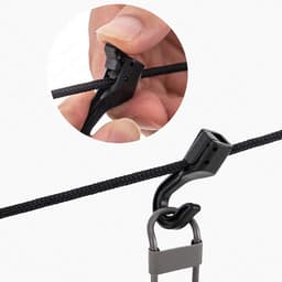 Waslijn Touw - Kledinglijn Bungee Koord - Kleding Drogen - Verstelbare Lengte - 430cm - Grijs — thumbnail 2