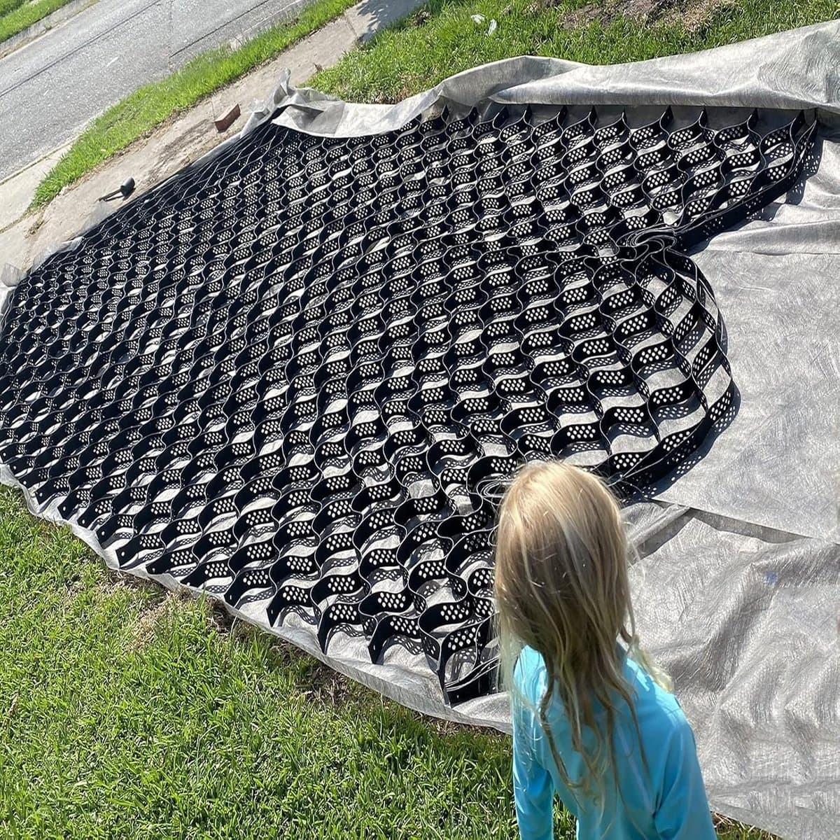 Stabilisatierooster - Grindmat Bodem - Oprit Versterken - 3600kg Draagvermogen - 5cm Hoog - Zwart — afbeelding 1