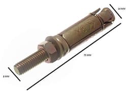 Projecterende Boutankers - Metselwerk Ankers - Zware Bevestiging - Roestbestendig Plating - M8 x 75mm - Geel Verzinkt — thumbnail 2