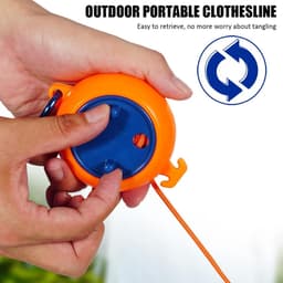 Intrekbare Waslijn - Draagbare Drooglijn - Ruimtebesparend Drogen - Verstelbare Lengte - 10 Meter - Oranje — thumbnail 4