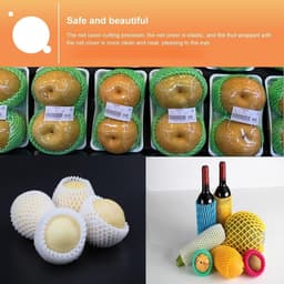 Schuimrubberen netzakjes - Fruit bescherming - Kwetsbare items verpakken - Verdikt PE-gaas - 60 stuks 12x7cm - Multicolor — thumbnail 3