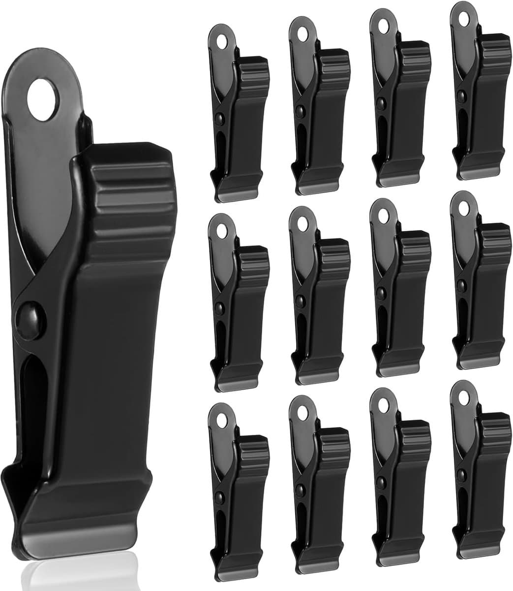 Metalen klemmen, 12 stuks krokodillenklemmen, 1,3 cm, klein, antislip, gordijnklem, brede veerklemmen, zwart, mini-wasknijpers voor foto's, gordijnen, kleding, snacks, knutselwerk — afbeelding 1