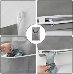 Waszak Waterdicht - Hangende Waszak - Grote Capaciteit - Polyester - 50 x 77 cm - Ruimtebesparend Ontwerp - Wasmand — thumbnail 3