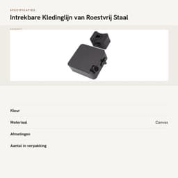 Kledinglijn Intrekbaar - Roestvrij Staal - 6m Lengte - 25kg Belasting - Eenvoudige Installatie - Geschikt voor Binnen/Buiten - Waslijn — thumbnail 2