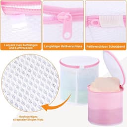 SnelShoppen - Pack van 3 Wasnetten voor Bh's en Ondergoed, 18 x 20 cm, Roze Waszakken met Verborgen Rits, Dikke Herbruikbare Waszakken voor Ondergoed, — thumbnail 2