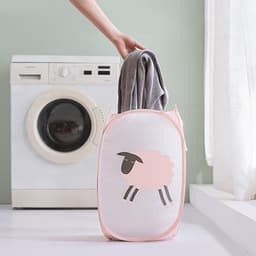 Opvouwbare wasmand, set van 2, pop-up wasmand, gaas, 30 x 30 x 50 cm, wasmand waskorven met handgrepen, stoffen mand, statiegeldflessen, collectie — thumbnail 4
